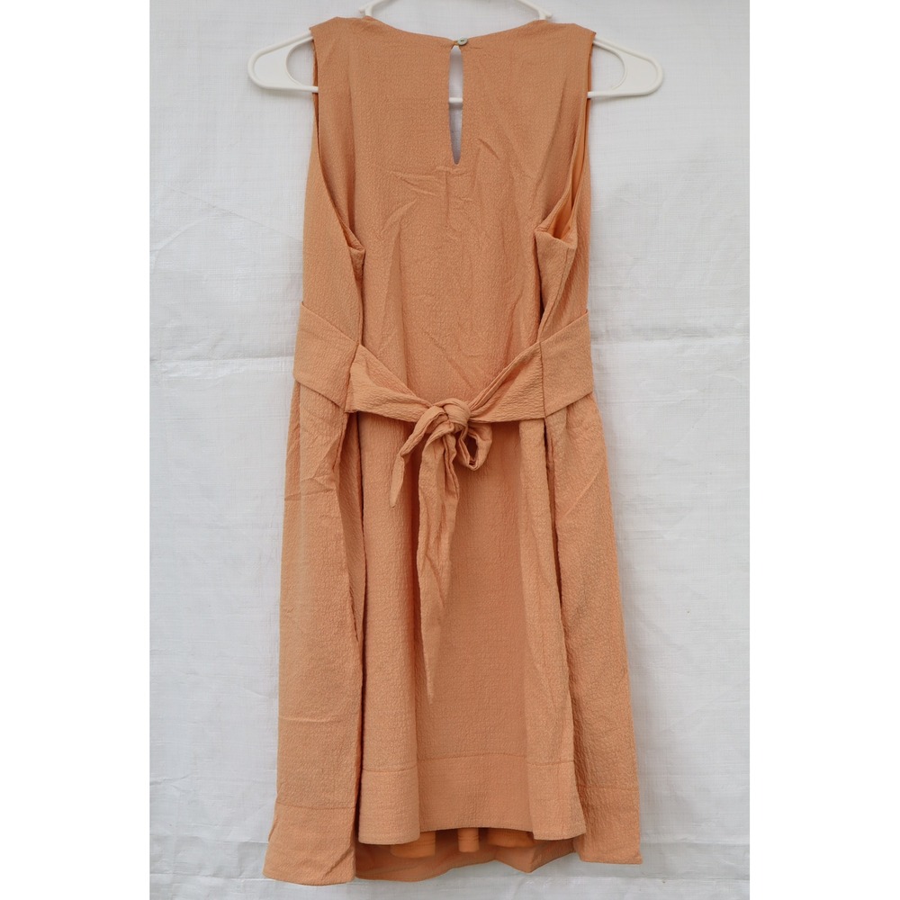 Promesa Peach Textured Deep V-Neck Twist Front Mini Women Dress Small NWOT - Picture 9 of 11